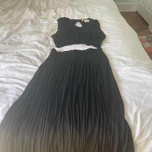 Black two piece top and skirt, perfect for summer!